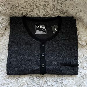 BNWT! Express top black strip grey with pockets and 4 buttons